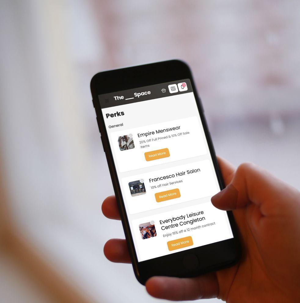 A mobile phone showing discounts available